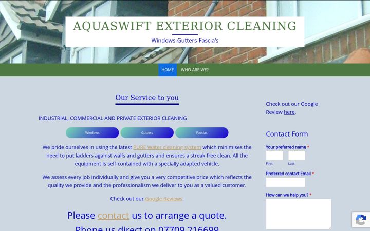 Captura de ecrã de aquaswift.co.uk