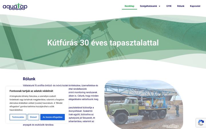 Captura de ecrã de aquatap.hu
