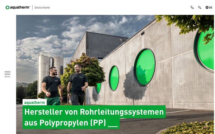 Screenshot of aquatherm.de