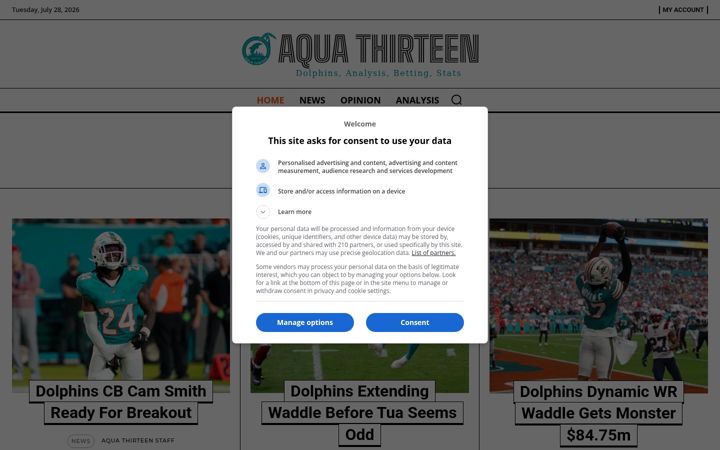 Screenshot of aquathirteen.com