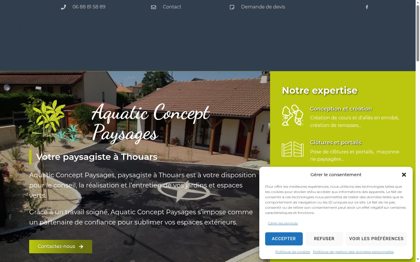 Screenshot del banner di consenso mostrato prima di qualsiasi interazione
