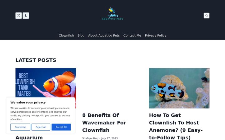 Screenshot of aquaticopets.com