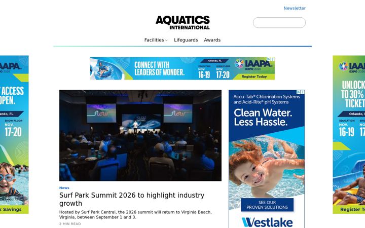 Екранна снимка на aquaticsintl.com