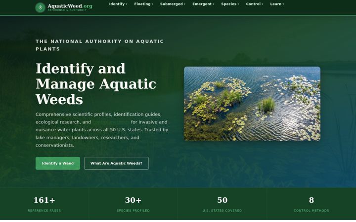 Screenshot of aquaticweed.org