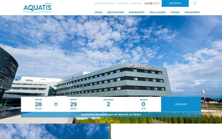 Screenshot of aquatis-hotel.ch