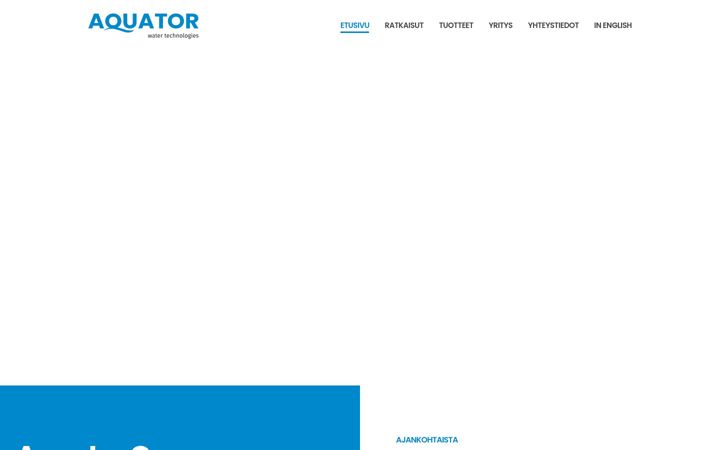Screenshot of aquator.fi