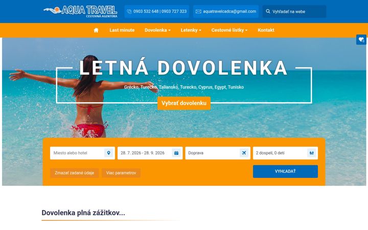 Screenshot of aquatravelcadca.sk