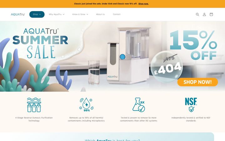 Screenshot of aquatru.co.uk