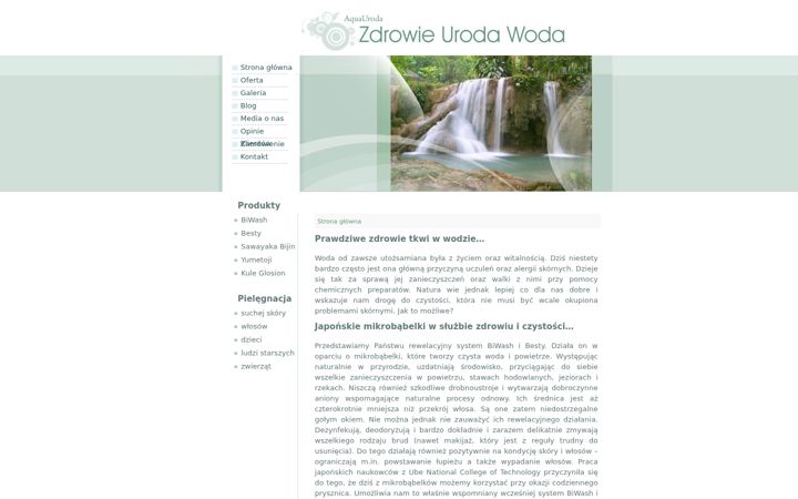 Captură de ecran a aquauroda.pl