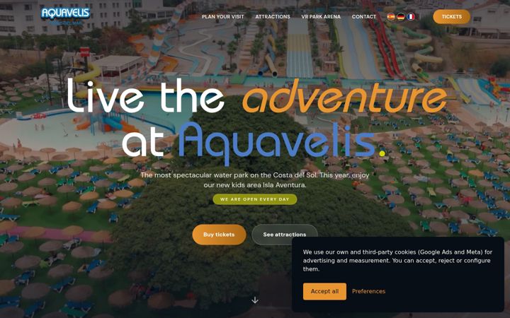 Screenshot of aquavelis.es