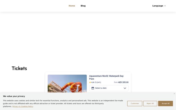 Screenshot of aquaventurewaterpark.org