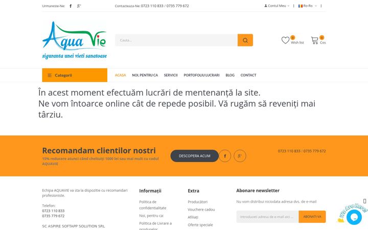Skjámynd af aquavie.ro
