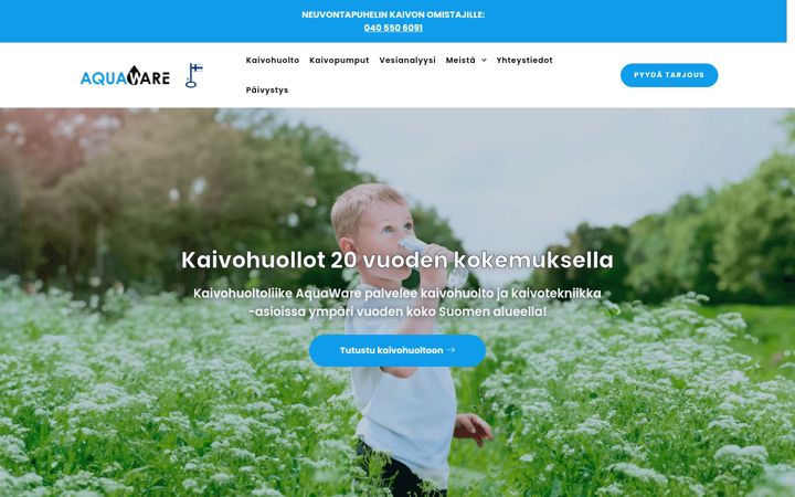 Screenshot of aquaware.fi