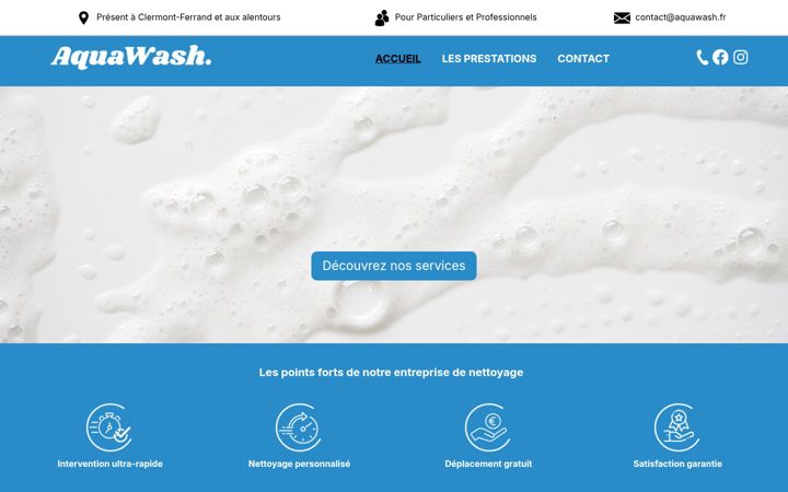 Screenshot of aquawash.fr