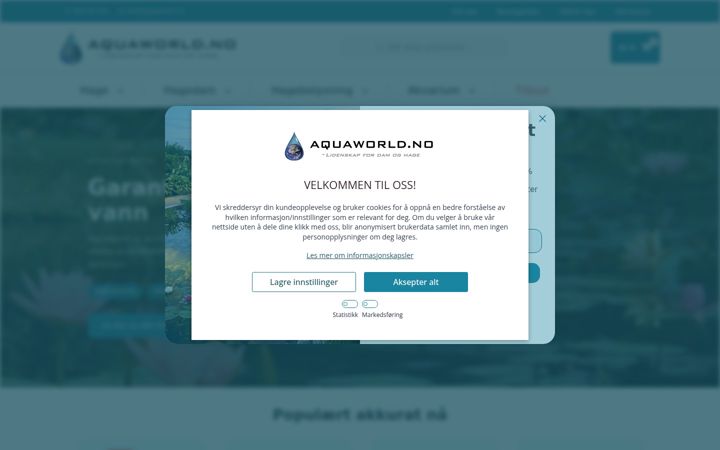 Skærmbillede af aquaworld.no