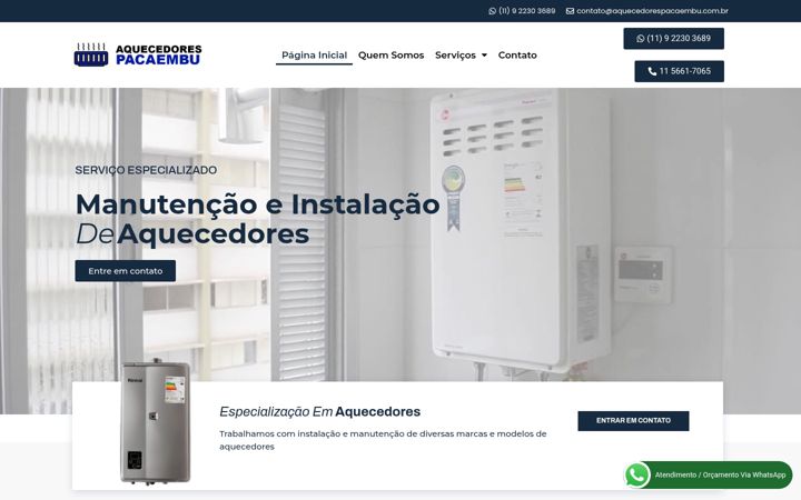 Ekraanipilt saidist aquecedorespacaembu.com