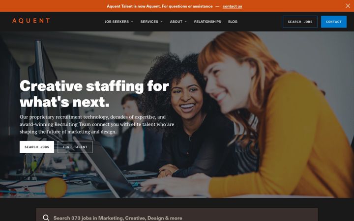 Screenshot of aquent.com