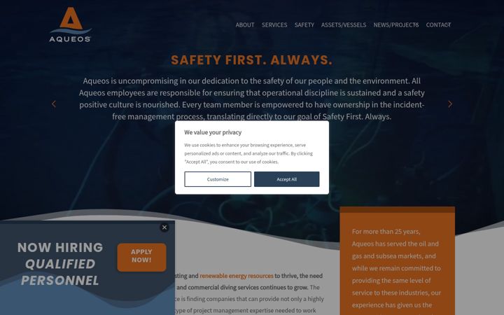 Screenshot του aqueossubsea.com