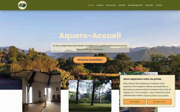 Screenshot of aquero-accueil.com