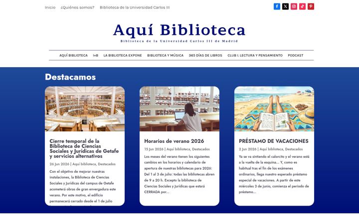 Screenshot of aquibiblioteca.uc3m.es