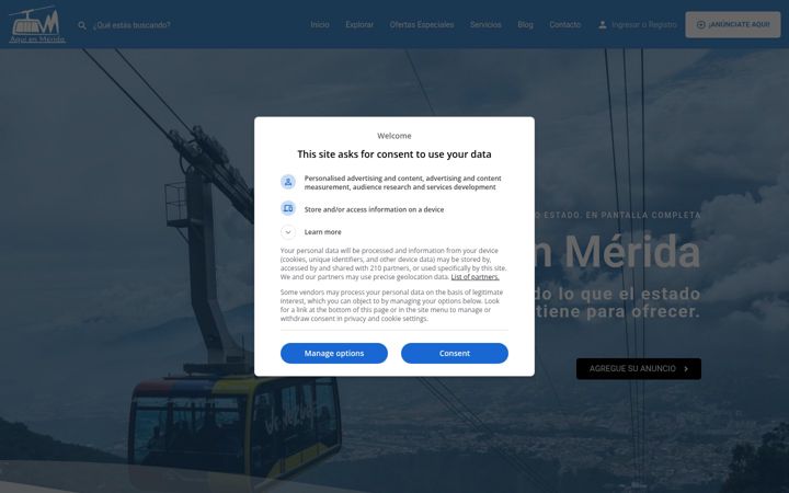 Screenshot of aquienmerida.com.ve