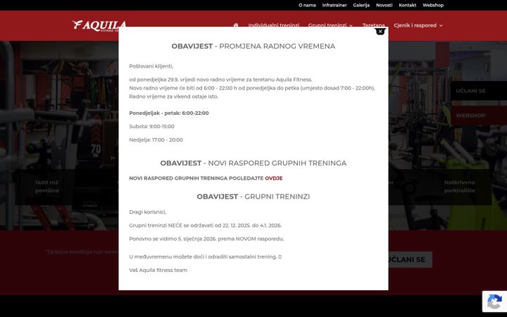 Screenshot of aquila-fitness.com