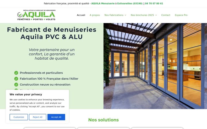 Екранна снимка на aquila-menuiserie.fr