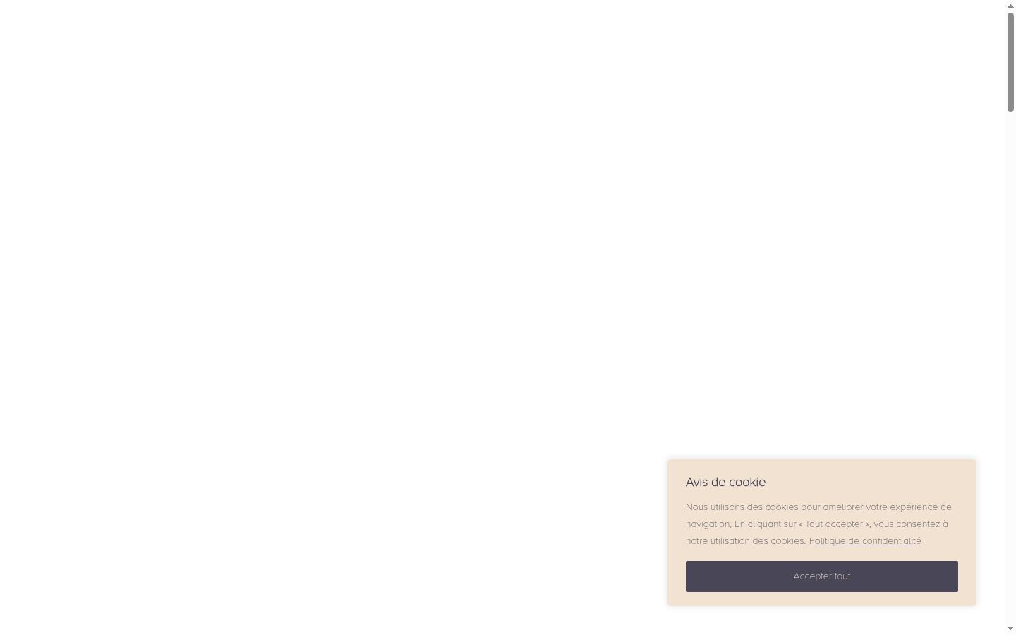 Captura de ecrã do banner de consentimento apresentado antes de qualquer interação