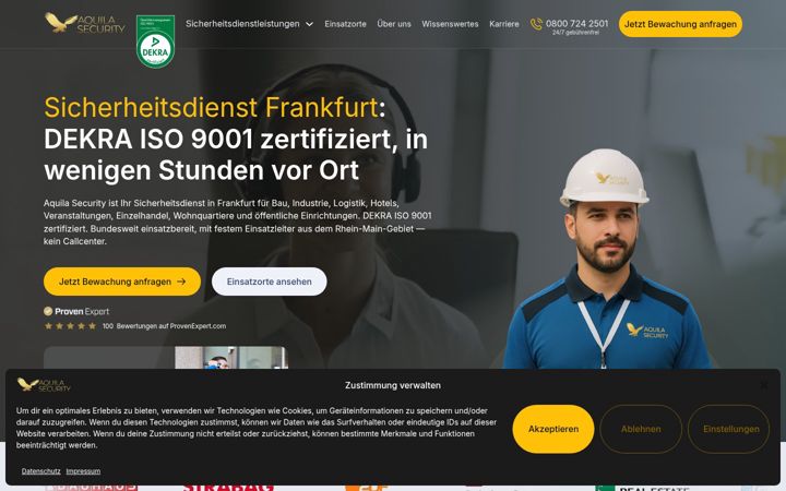 Екранна снимка на aquila-security.de