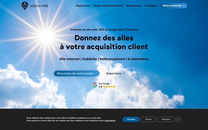 Screenshot ta' aquila-web.fr