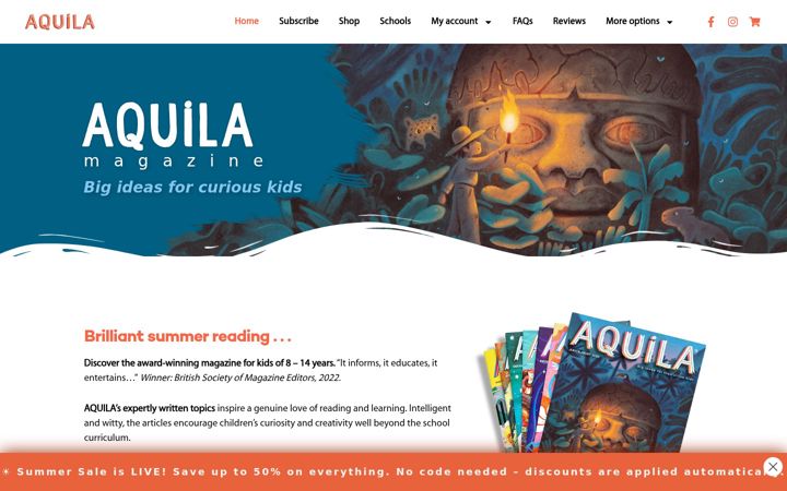 Screenshot of aquila.co.uk