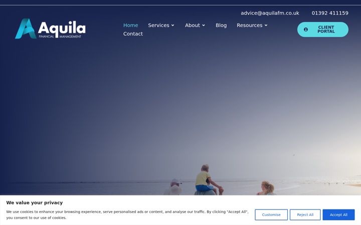 Skjermbilde av aquilafm.co.uk