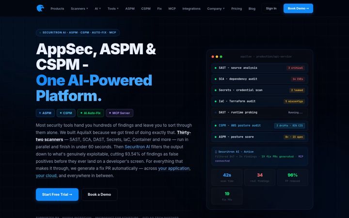Screenshot of aquilax.io