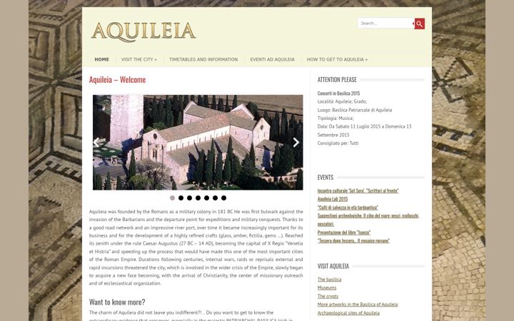 Screenshot of aquileia.travel