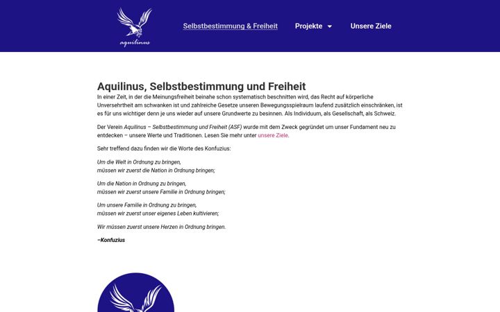 Snimka zaslona za aquilinus.ch