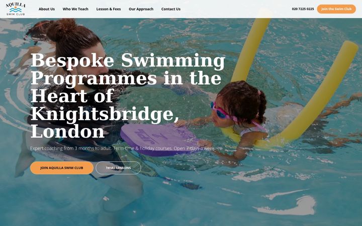 Screenshot of aquillaswimclub.com