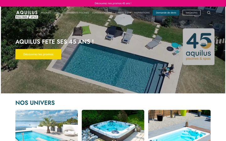 Screenshot of aquilus-piscines.com