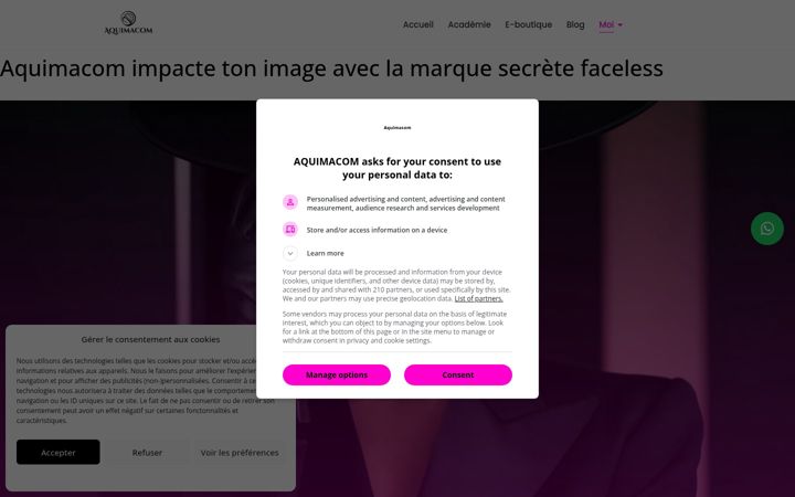 Snimka zaslona za aquimacom.fr