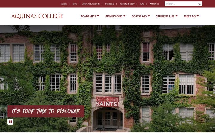 Screenshot of aquinas.edu