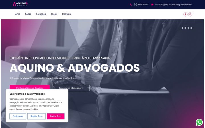 Snimka zaslona za aquinoeadvogados.com.br
