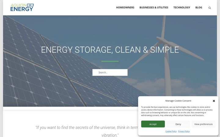 Screenshot of aquionenergy.com
