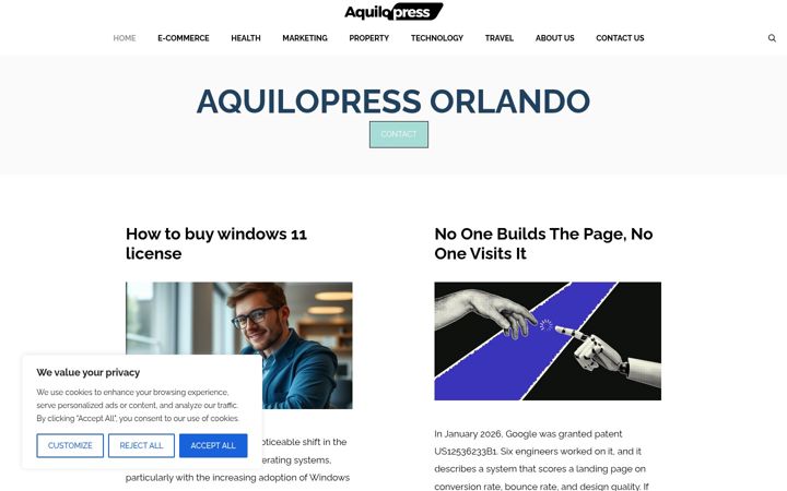 Zrzut ekranu aquipress.com