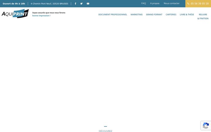 Screenshot stránky aquiprint-imprimerie.fr