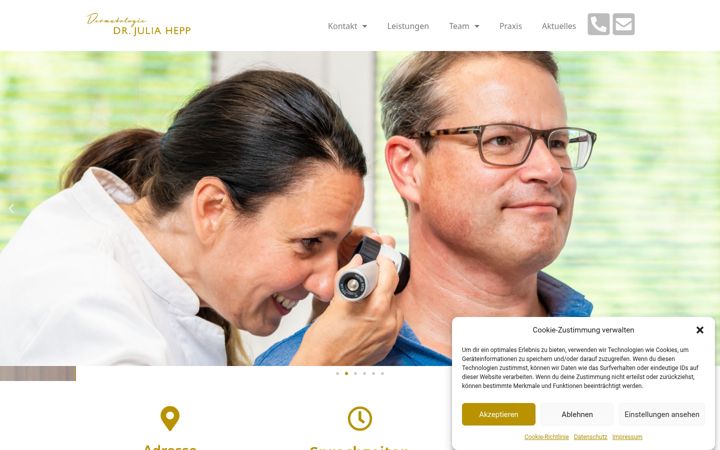 Screenshot stránky aquis-derma.de