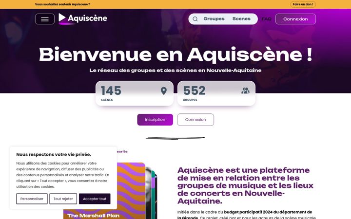 Screenshot of aquiscene.fr