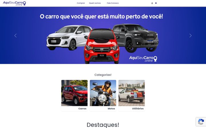 Screenshot stránky aquiseucarro.online