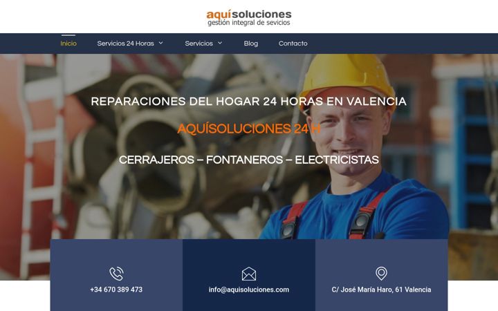 Skärmbild av aquisoluciones.com