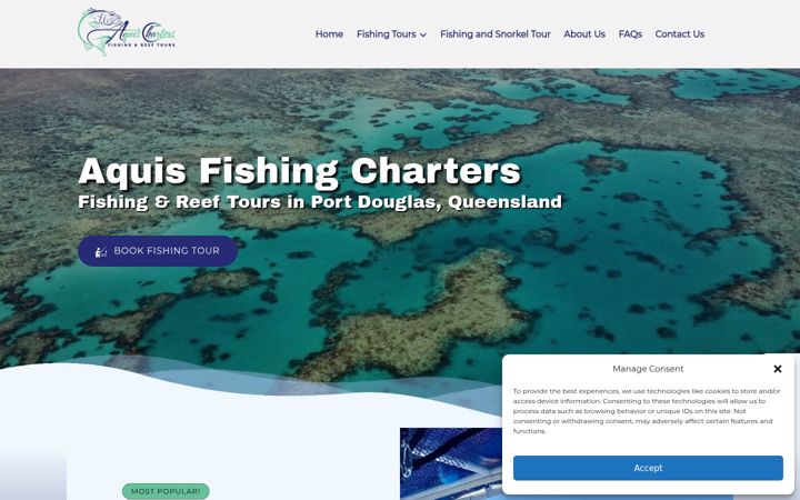Screenshot of aquisreefcharters.com.au