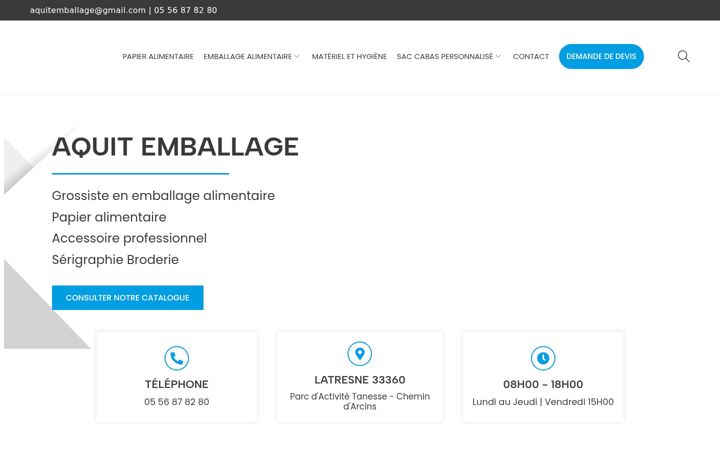 Screenshot stránky aquit-emballage.fr