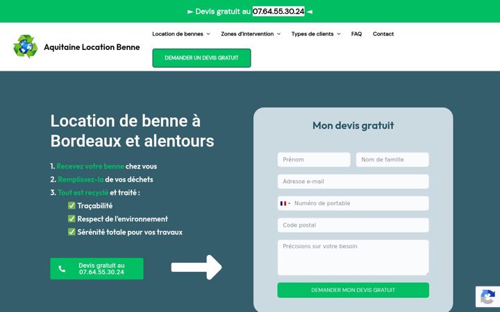 Screenshot ta' aquitaine-location-benne.fr